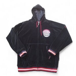 Platinum FUBU x Harlem Globetrotters Velour Velvet Vintage Zip-up Jacket Men's L